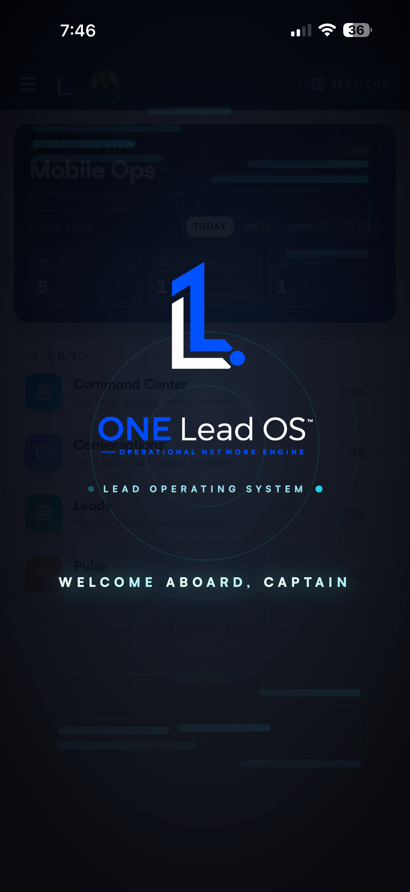 ONE Lead OS mobile splash